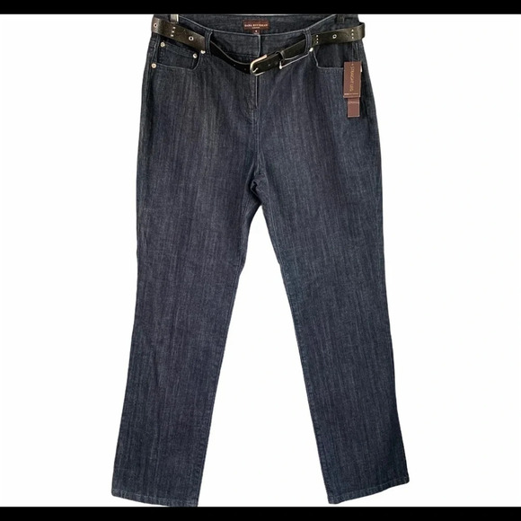 Dana Buchman Belted Straight Leg Jeans **NEW - Picture 1 of 10